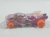 1994 Hot Wheels Top Speed Road Vac Clear with Pink Chrome Plastic Die Cast Toy Car Vehicle with Hook Bottom