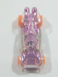 1994 Hot Wheels Top Speed Road Vac Clear with Pink Chrome Plastic Die Cast Toy Car Vehicle with Hook Bottom