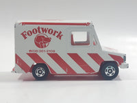 Tomy Tomica No. 27 Isuzu Hipac Van Footwork White and Red 1/70 Scale Die Cast Toy Car Vehicle Missing One Back Door