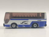 1988 Tomy Tomica No. 41 Isuzu Super Hi-Decker Bus "Jr Bus" White and Blue 1/145 Scale Die Cast Toy Car Vehicle