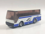 1988 Tomy Tomica No. 41 Isuzu Super Hi-Decker Bus "Jr Bus" White and Blue 1/145 Scale Die Cast Toy Car Vehicle