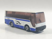 1988 Tomy Tomica No. 41 Isuzu Super Hi-Decker Bus "Jr Bus" White and Blue 1/145 Scale Die Cast Toy Car Vehicle