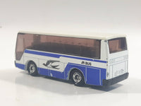 1988 Tomy Tomica No. 41 Isuzu Super Hi-Decker Bus "Jr Bus" White and Blue 1/145 Scale Die Cast Toy Car Vehicle