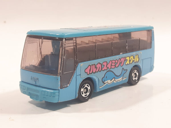 1988 Tomy Tomica No. 41 Isuzu Super Hi-Decker Bus Blue 1/145 Scale Die Cast Toy Car Vehicle