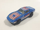 Yatming No. 1065 Corvette Stingray Blue Die Cast Toy Car Vehicle with Opening Doors