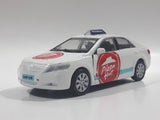 Ultra Rare Welly No. 42391 Toyota Camry Pizza Hut Cinnabon White 4 3/4" Pullback Motorized Friction 1/40 Scale Die Cast Toy Car Vehicle with Opening Doors