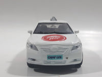 Ultra Rare Welly No. 42391 Toyota Camry Pizza Hut Cinnabon White 4 3/4" Pullback Motorized Friction 1/40 Scale Die Cast Toy Car Vehicle with Opening Doors