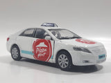 Ultra Rare Welly No. 42391 Toyota Camry Pizza Hut Cinnabon White 4 3/4" Pullback Motorized Friction 1/40 Scale Die Cast Toy Car Vehicle with Opening Doors