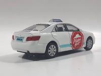 Ultra Rare Welly No. 42391 Toyota Camry Pizza Hut Cinnabon White 4 3/4" Pullback Motorized Friction 1/40 Scale Die Cast Toy Car Vehicle with Opening Doors