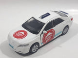 Ultra Rare Welly No. 42391 Toyota Camry Pizza Hut Cinnabon White 4 3/4" Pullback Motorized Friction 1/40 Scale Die Cast Toy Car Vehicle with Opening Doors