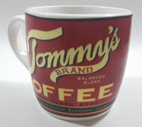 Tommy's Brand Balanced Blend Coffee Red Ceramic Coffee Mug Cup