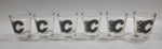 Calgary Flames NHL Ice Hockey Team Hunter Collector Glass Set of 6 Shooter Shot Glasses