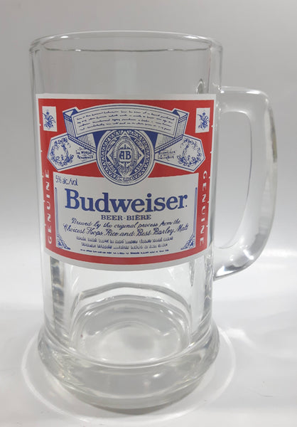 Genuine Budweiser Beer 5 1/2" Tall Glass Beer Mug