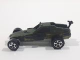 2002 Hot Wheels Pavement Pounders Enforcer Matte Green Enforcer Die Cast Toy Car Vehicle - Missing Missiles