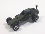 2002 Hot Wheels Pavement Pounders Enforcer Matte Green Enforcer Die Cast Toy Car Vehicle - Missing Missiles