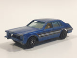 Vintage Yatming Road Tough Street Machines Cadillac Seville No. 1026 Blue Die Cast Toy Car Vehicle - Missing Front Bumper