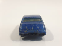 Vintage Yatming Road Tough Street Machines Cadillac Seville No. 1026 Blue Die Cast Toy Car Vehicle - Missing Front Bumper