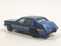 Vintage Yatming Road Tough Street Machines Cadillac Seville No. 1026 Blue Die Cast Toy Car Vehicle - Missing Front Bumper