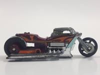 2009 Hot Wheels Rebel Rides Airy 8 Metalflake Purple Motorcycle Die Cast Toy Vehicle