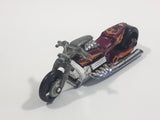 2009 Hot Wheels Rebel Rides Airy 8 Metalflake Purple Motorcycle Die Cast Toy Vehicle