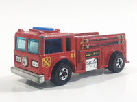 1982 Hot Wheels Fire Eater Red Fire Truck Die Cast Toy Car Vehicle - BW - Blue Lights - Hong Kong