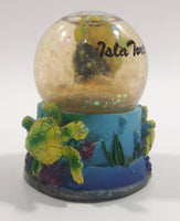 Isla Tortuga, Costa Rica Ocean Turtle Themed 2" Miniature Snow Globe Fridge Magnet - Tilted