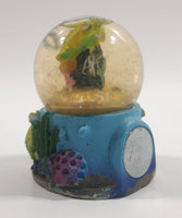 Isla Tortuga, Costa Rica Ocean Turtle Themed 2" Miniature Snow Globe Fridge Magnet - Tilted