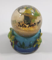 Isla Tortuga, Costa Rica Ocean Turtle Themed 2" Miniature Snow Globe Fridge Magnet - Tilted