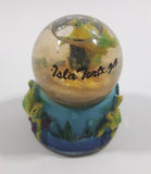 Isla Tortuga, Costa Rica Ocean Turtle Themed 2" Miniature Snow Globe Fridge Magnet - Tilted