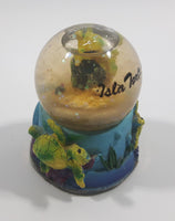 Isla Tortuga, Costa Rica Ocean Turtle Themed 2" Miniature Snow Globe Fridge Magnet - Tilted