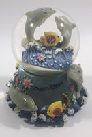 Ocean Shores, Washington 3D Dolphin Themed 3 1/2" Miniature Snow Globe - Tilted