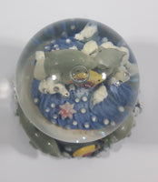 Ocean Shores, Washington 3D Dolphin Themed 3 1/2" Miniature Snow Globe - Tilted