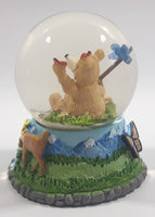 Santa Fe, New Mexico Bear Fish Deer Butterfly Mountain Themed 3 1/2" Snow Globe