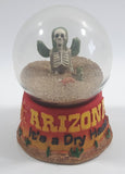 Arizona It's A Dry Heat! Skeleton Cactus Desert Themed 3 1/2" Sand Filled Snow Globe