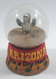 Arizona It's A Dry Heat! Skeleton Cactus Desert Themed 3 1/2" Sand Filled Snow Globe