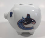 Vancouver Canucks NHL Ice Hockey White Ceramic Piggy Coin Bank - Official NHL Product - 1 Chip 1 Crack