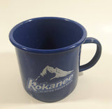 Kokanee Glacier Fresh Beer Dark Blue Enamel Metal Coffee Mug Cup