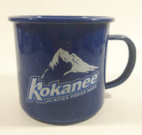 Kokanee Glacier Fresh Beer Dark Blue Enamel Metal Coffee Mug Cup