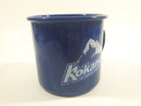 Kokanee Glacier Fresh Beer Dark Blue Enamel Metal Coffee Mug Cup