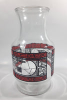 Vintage 1970s Godfather's Pizza Coca-Cola Coke Soda Pop Red Black Stained Glass Style Carafe Juice Decanter