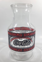 Vintage 1970s Godfather's Pizza Coca-Cola Coke Soda Pop Red Black Stained Glass Style Carafe Juice Decanter