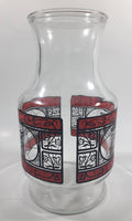 Vintage 1970s Godfather's Pizza Coca-Cola Coke Soda Pop Red Black Stained Glass Style Carafe Juice Decanter