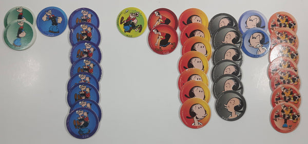 1995 King Features Syndicate Popeye The Sailor Cartoon Character Pogs / Caps Lot of 36