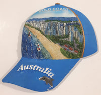 Australia Gold Coast Blue Ball Cap Hat Shaped Resin Fridge Magnet