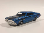 2010 Hot Wheels Muscle Mania '70 Buick GSX Dark Electric Blue Die Cast Toy Car Vehicle - Missing Windows