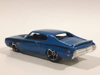 2010 Hot Wheels Muscle Mania '70 Buick GSX Dark Electric Blue Die Cast Toy Car Vehicle - Missing Windows