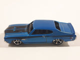 2010 Hot Wheels Muscle Mania '70 Buick GSX Dark Electric Blue Die Cast Toy Car Vehicle - Missing Windows