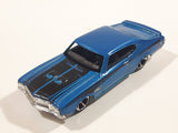 2010 Hot Wheels Muscle Mania '70 Buick GSX Dark Electric Blue Die Cast Toy Car Vehicle - Missing Windows