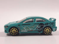 2011 Hot Wheels HW Tunerz 2008 Lancer Evolution Turquoise Blue Green Die Cast Toy Car Vehicle