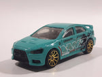 2011 Hot Wheels HW Tunerz 2008 Lancer Evolution Turquoise Blue Green Die Cast Toy Car Vehicle